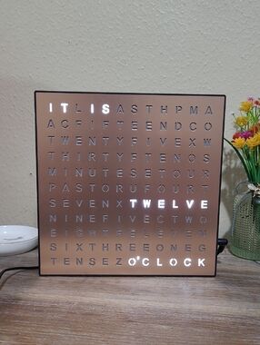 Sharper Image Rose Gold LED Word Clock